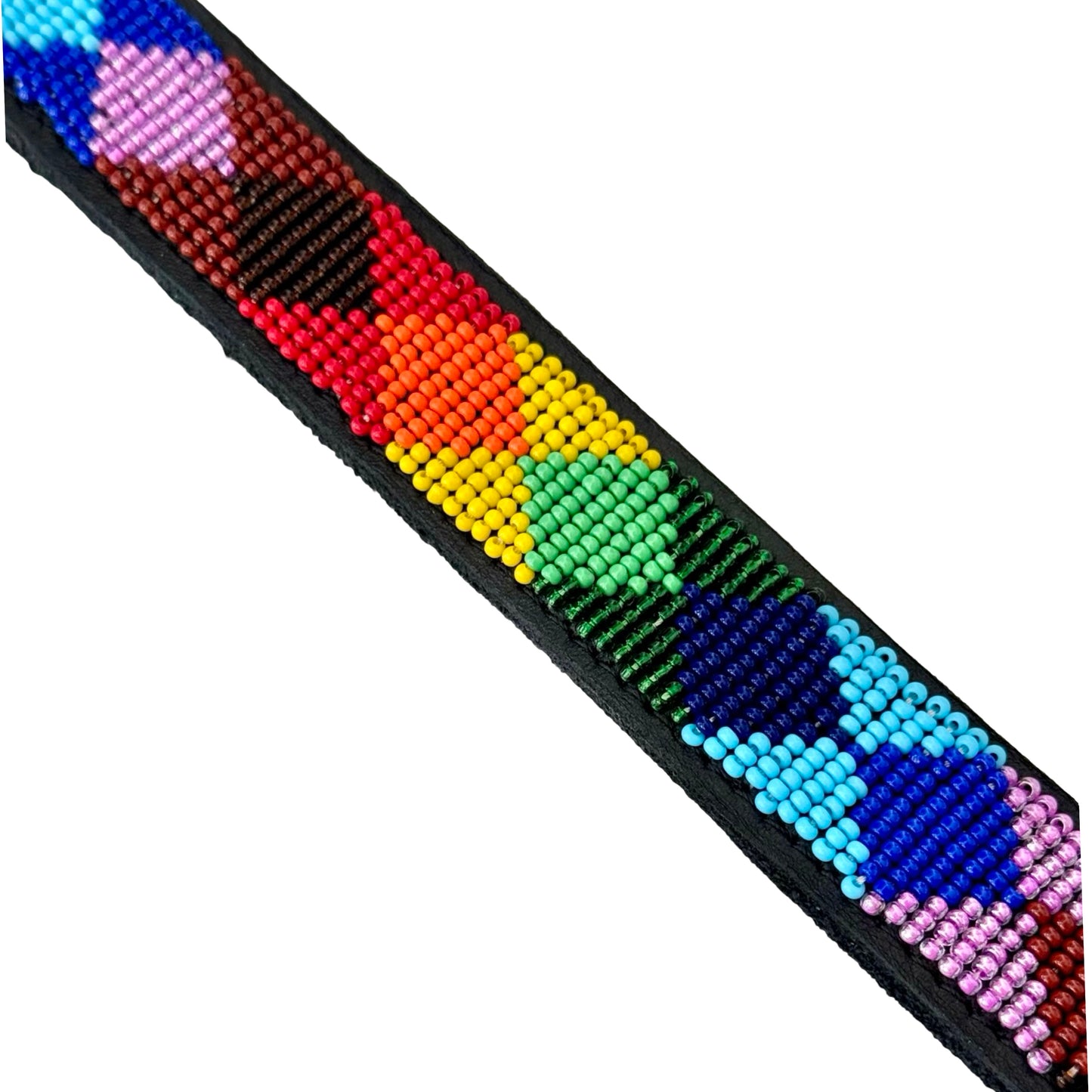 Beaded Dog Collar - Diamond Rainbow
