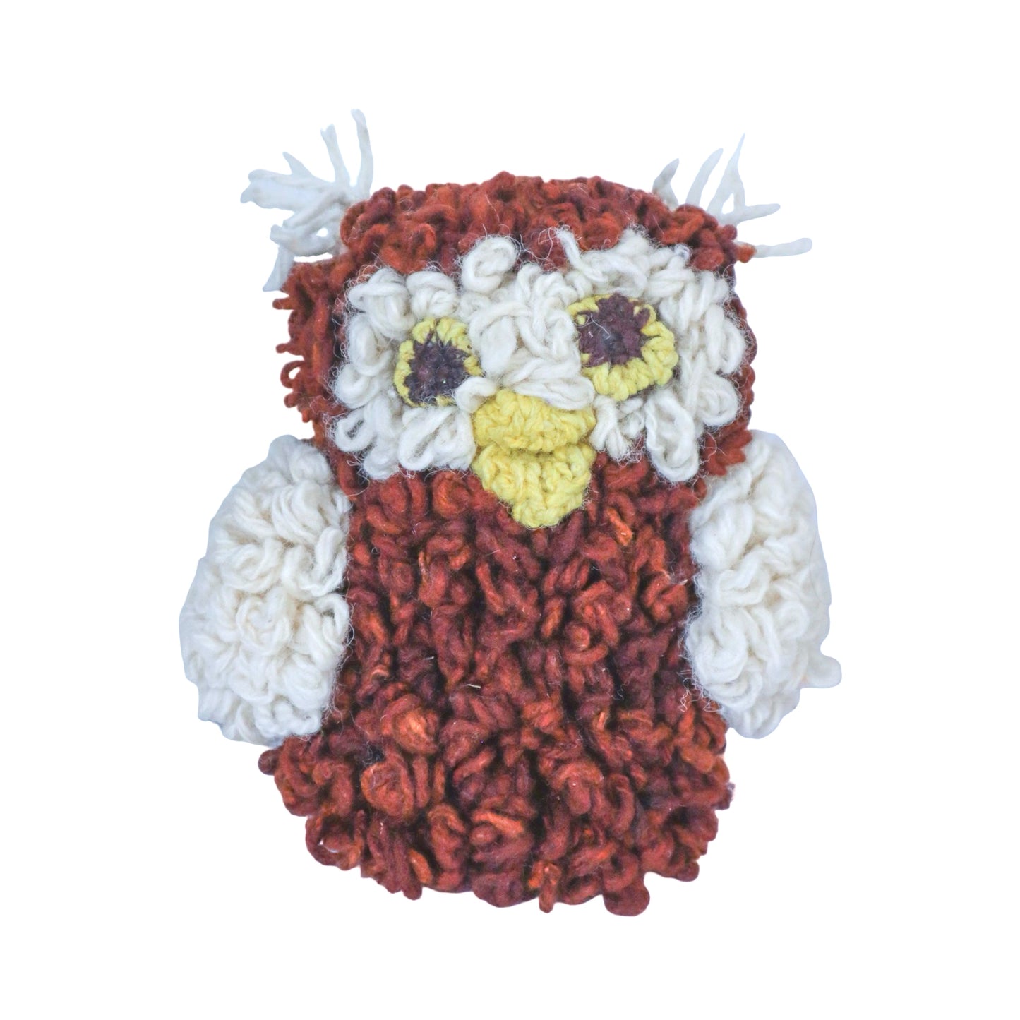 Hand Knit Homespun Wool Owl