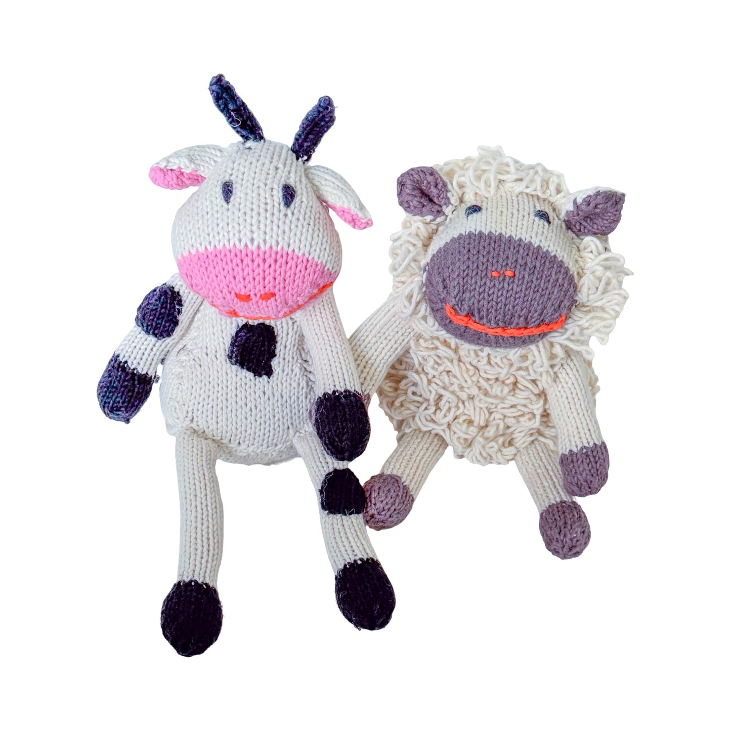 Hand Knit Organic Cotton Farmhouse-style Cow