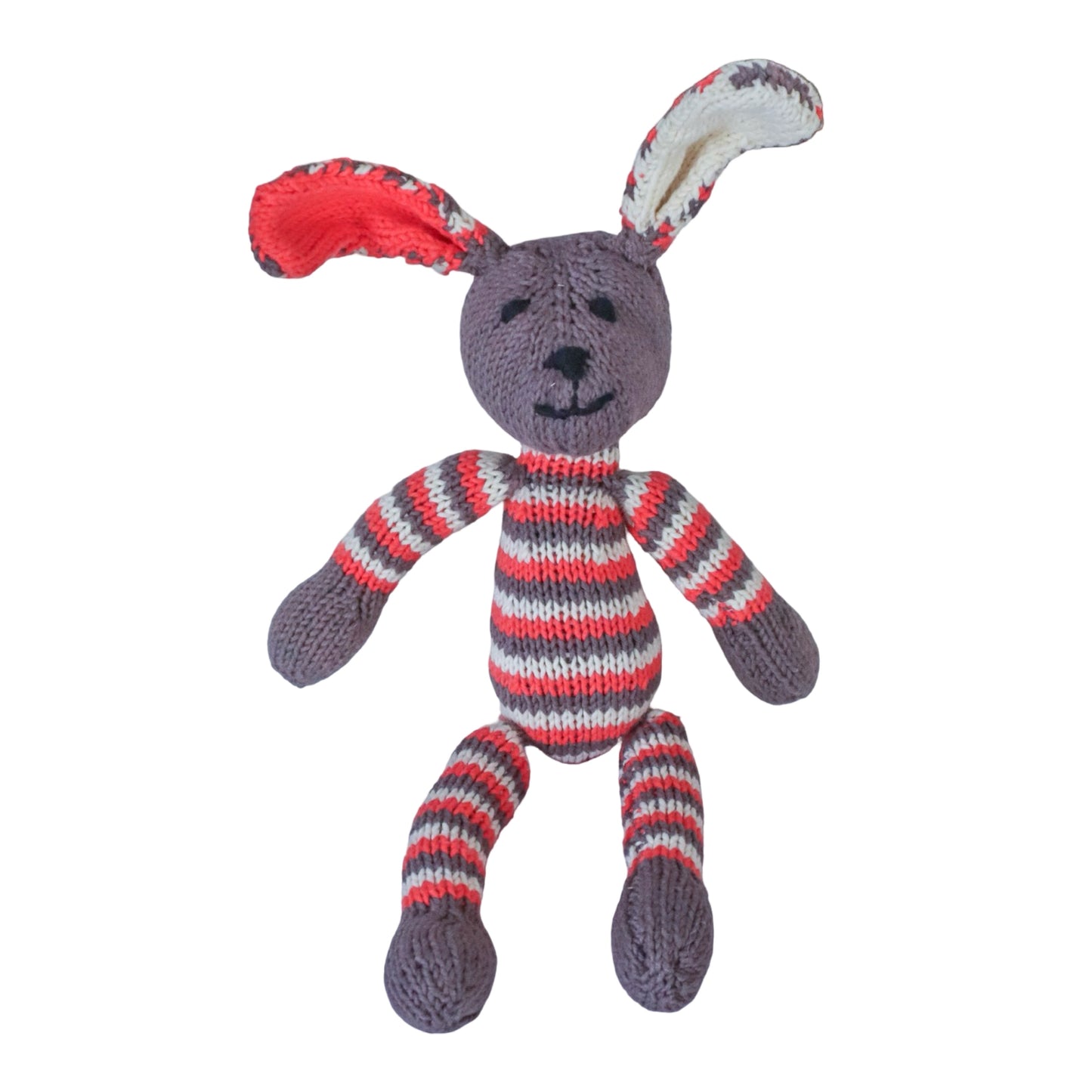 Hand Knit Organic Cotton Rainbow Rabbit