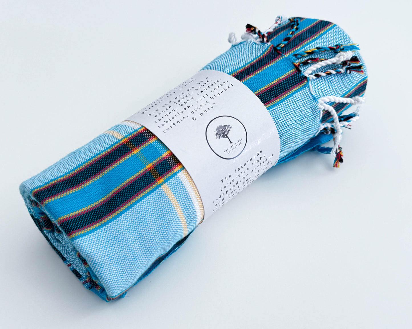 Kikoi Beach Wrap - Blue/Teal Stripe