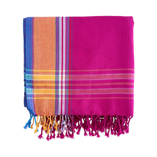 Kikoi Beach Wrap - Fuschia/Orange