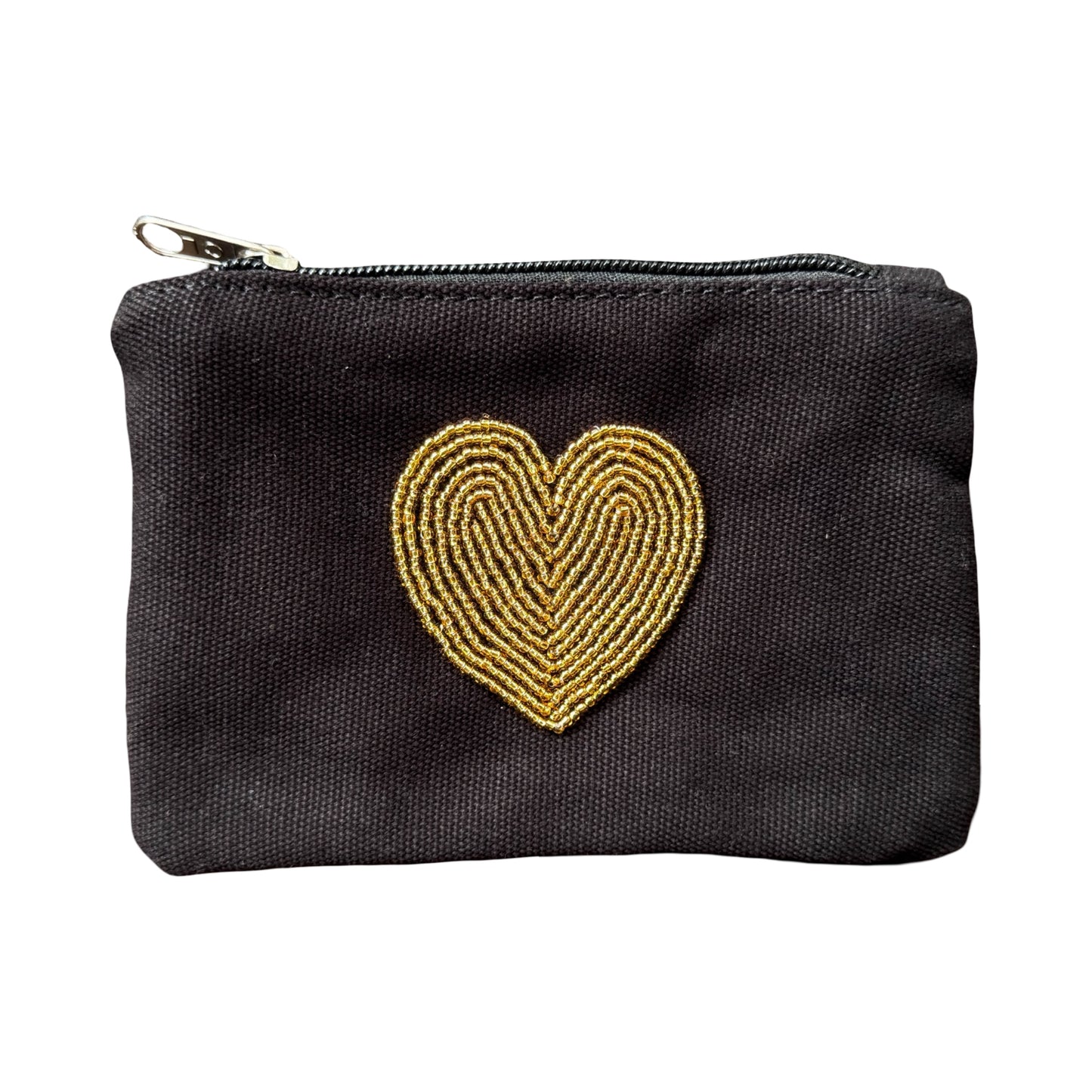 Zippered Beadwork Pouch - Heart